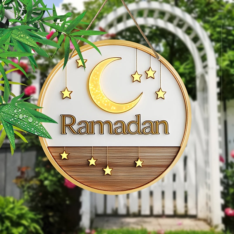 Wreath Sign Islam Gift Decor Ramadan Wooden