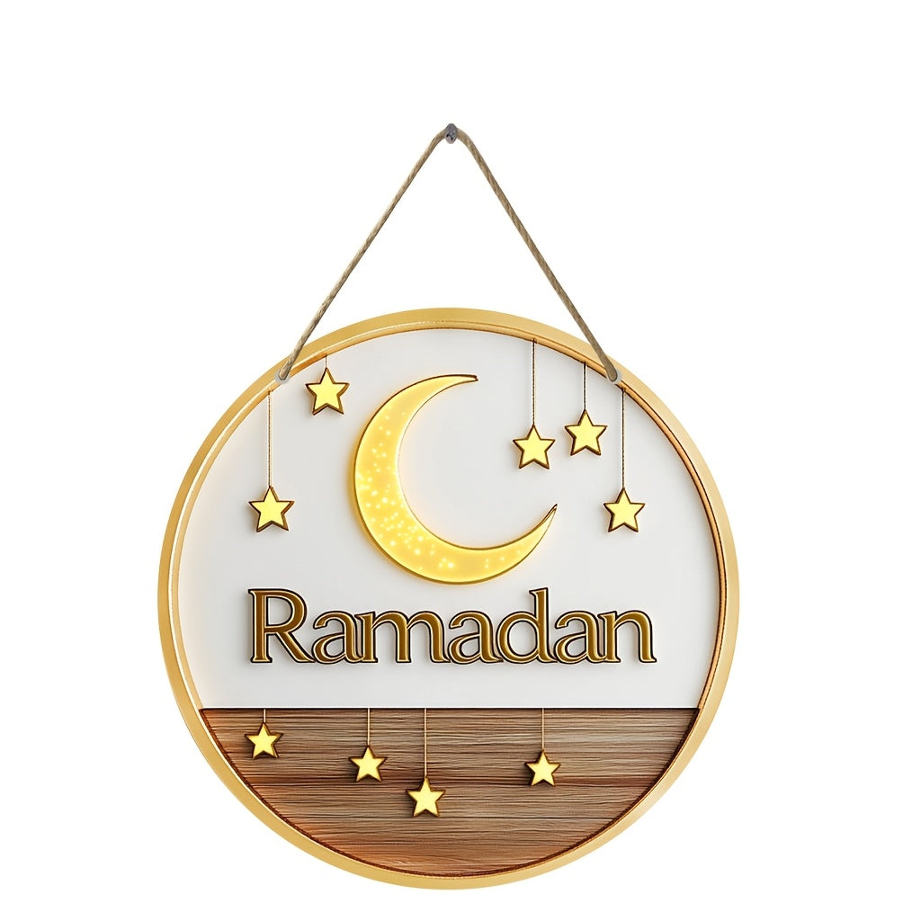 Wreath Sign Islam Gift Decor Ramadan Wooden